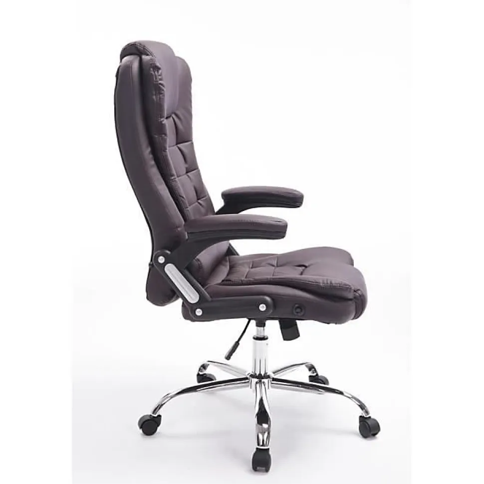 Fauteuil de bureau CLP Thor Marron simili réglable 49-59 cm