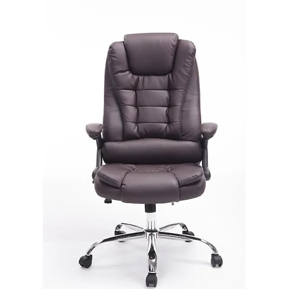 Fauteuil de bureau CLP Thor Marron simili réglable 49-59 cm