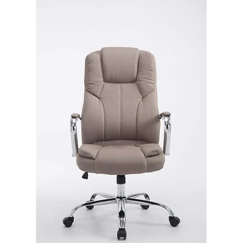 Fauteuil de bureau CLP Xanthos XXL tissu taupe 210 kg