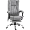 Fauteuil de bureau direction massant chauffant hauteur réglable dossier inclinable repose-pied revêtement synthétique gris