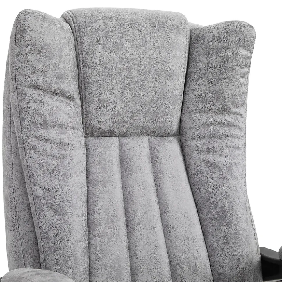 Fauteuil de bureau direction massant chauffant hauteur réglable dossier inclinable repose-pied revêtement synthétique gris