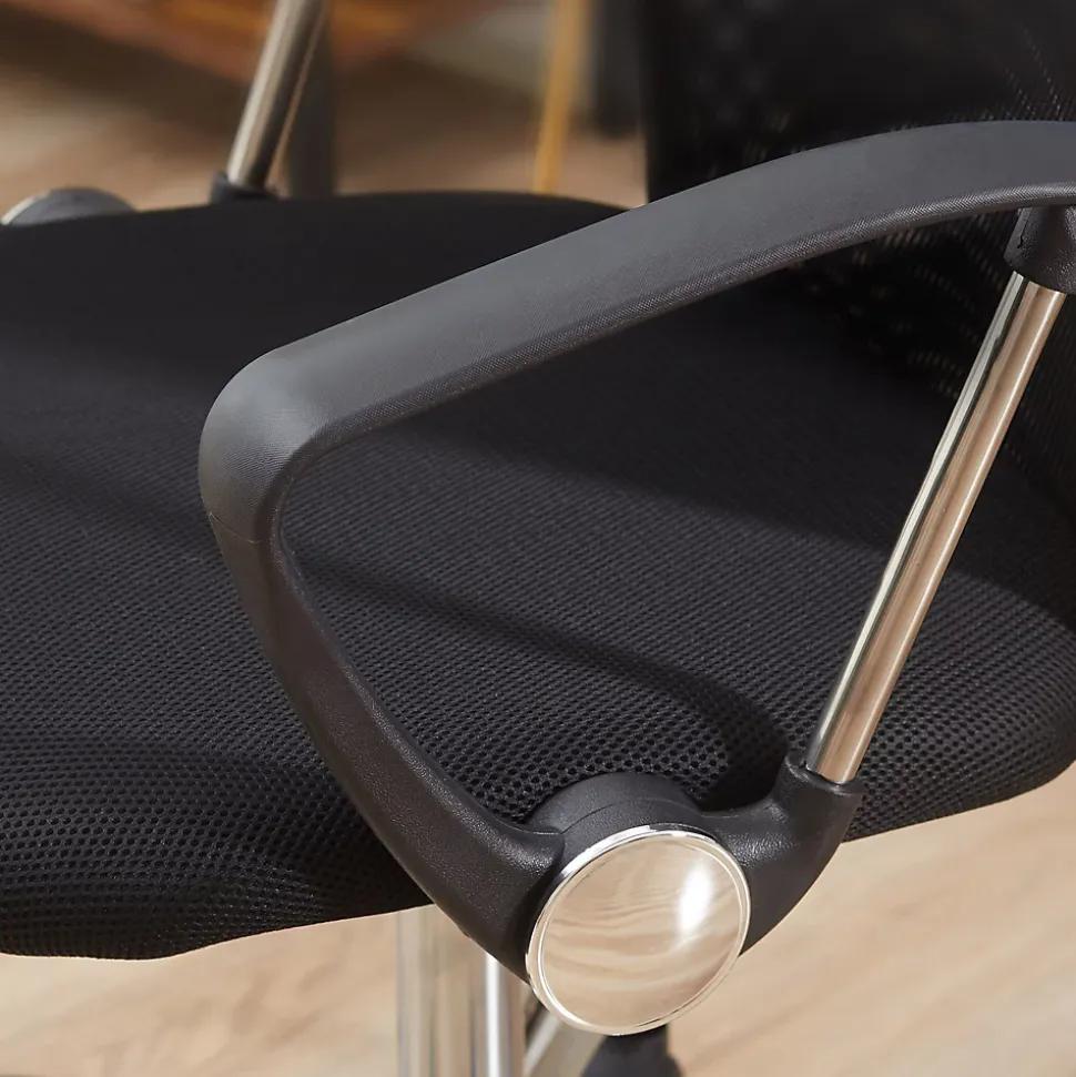 Fauteuil de bureau ergonomique - Chaise de bureau pivotante avec dossier haut réglable, Confort longue durée, Foam, Noir