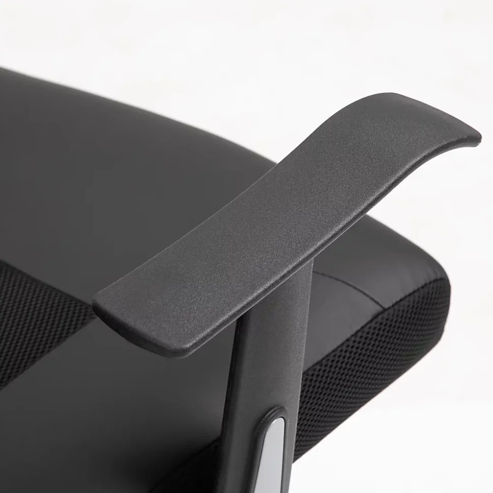 Fauteuil de Bureau Ergonomique - Chaise Pivotante avec Fonction Bascule et Réglage Hauteur, Confortable et Robuste 120 kg, PU Noir