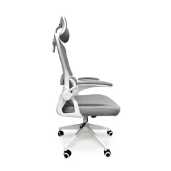 Fauteuil de bureau ergonomique Frankystar Lyn blanc avec appui-tête et support lombaire