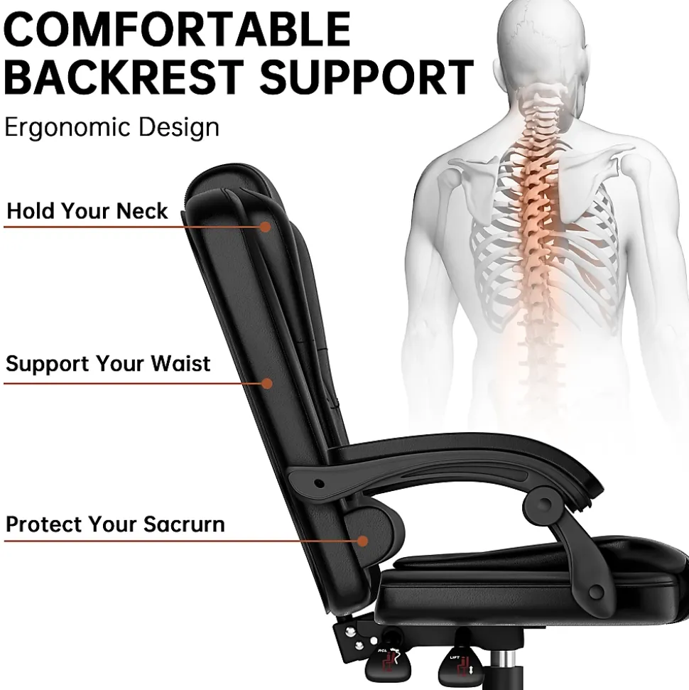 Fauteuil de bureau ergonomique avec dossier haut