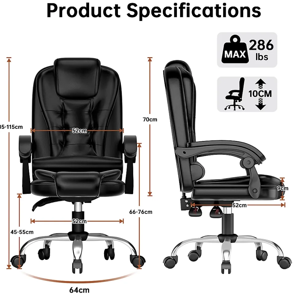 Fauteuil de bureau ergonomique avec dossier haut