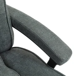 Fauteuil de Bureau Ergonomique Grande Taille - Chaise Confortable Renforcée 200 kg en Tissu Doux, Gris, 68,5x79x125 cm