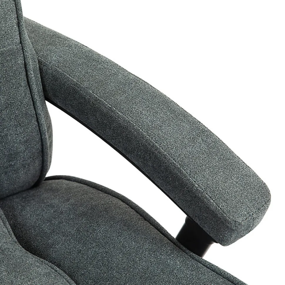 Fauteuil de Bureau Ergonomique Grande Taille - Chaise Confortable Renforcée 200 kg en Tissu Doux, Gris, 68,5x79x125 cm