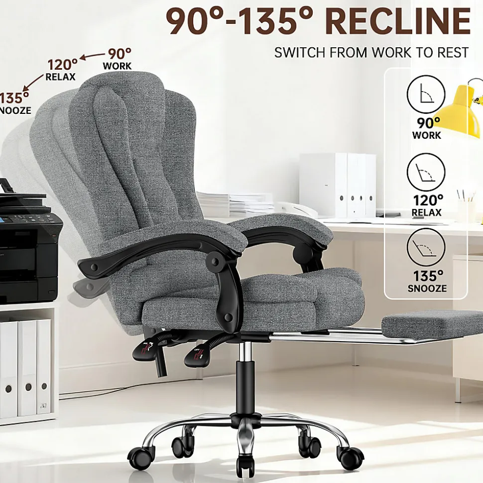 Fauteuil de bureau ergonomique avec repose-pieds