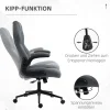 Fauteuil de Bureau Ergonomique avec Accoudoirs Réglables et Fonction Bascule - Rembourrée en Polyester - Gris
