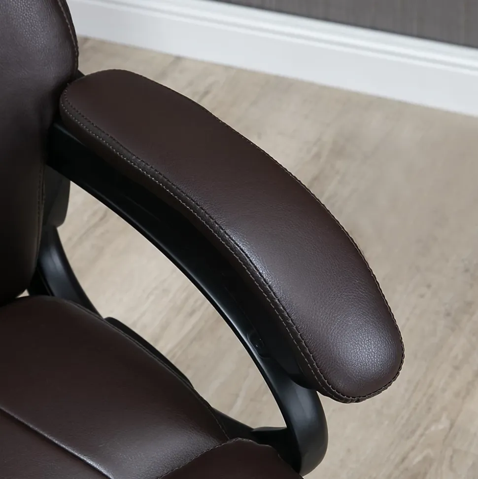 Fauteuil de bureau ergonomique - Chaise gamer réglable avec fonction bascule, Fauteuil rembourré confortable, 72x83x122 cm, Marron
