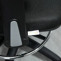 Fauteuil de bureau ergonomique type, réglable, avec accoudoirs et repose-pieds, tissu mesh noir, pour bureau ou maison