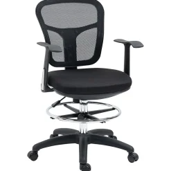 Fauteuil de bureau ergonomique type, réglable, avec accoudoirs et repose-pieds, tissu mesh noir, pour bureau ou maison