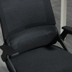 Fauteuil de bureau ergonomique - Chaise de bureau pivotante avec dossier inclinable, professionnel pour ordinateur, Mesh, Noir