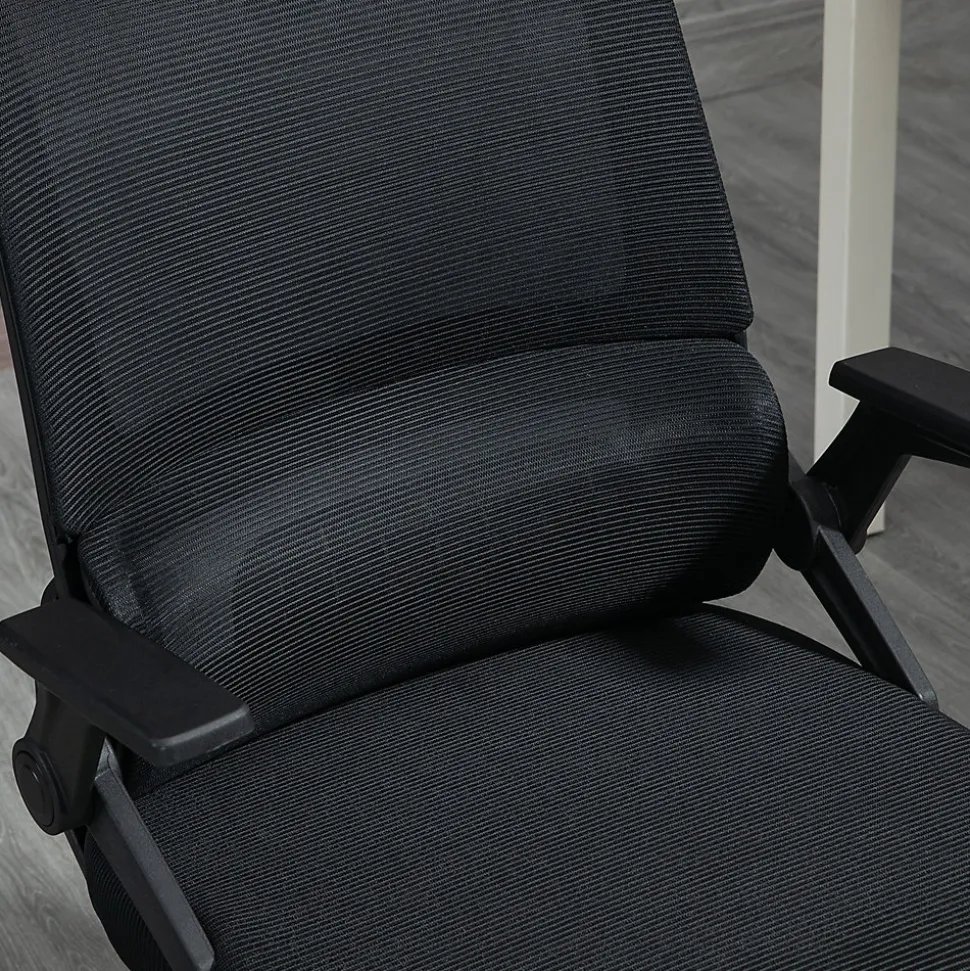 Fauteuil de bureau ergonomique - Chaise de bureau pivotante avec dossier inclinable, professionnel pour ordinateur, Mesh, Noir