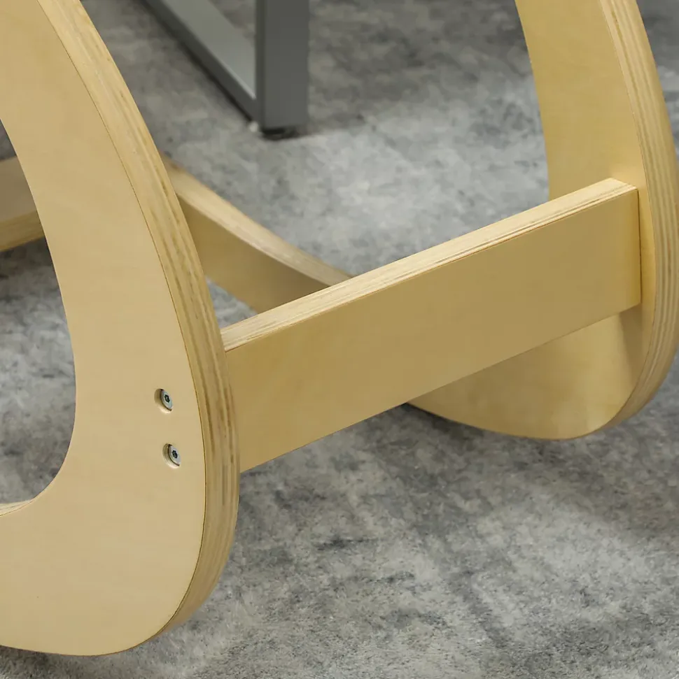 Fauteuil de Bureau Ergonomique - Chaise à Genoux pour Posture Correcte avec Basculante en Bois Gris, 54,5x85x54 cm