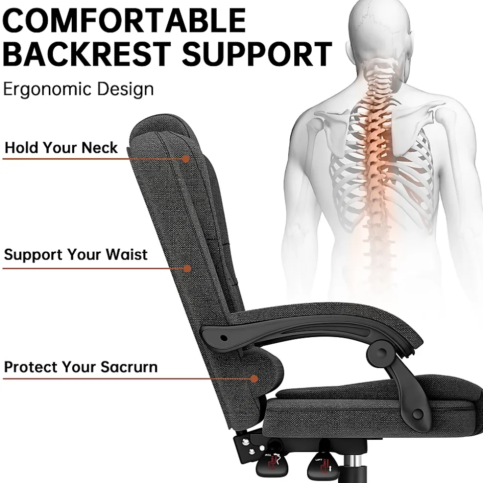 Fauteuil de bureau ergonomique avec dossier haut