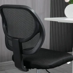 Fauteuil de Bureau Ergonomique - Chaise Assis-debout Réglable avec Repose-Pieds Pivotant, Tabouret Haute Stabilité, Noir