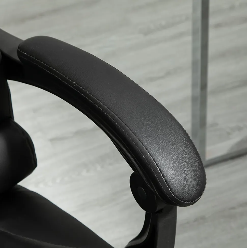 Fauteuil de bureau fauteuil manager grand confort réglable dossier inclinable repose-pied revêtement synthétique noir