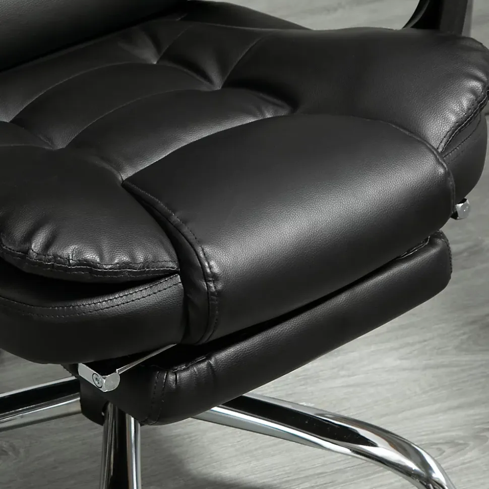 Fauteuil de bureau fauteuil manager grand confort réglable dossier inclinable repose-pied revêtement synthétique noir