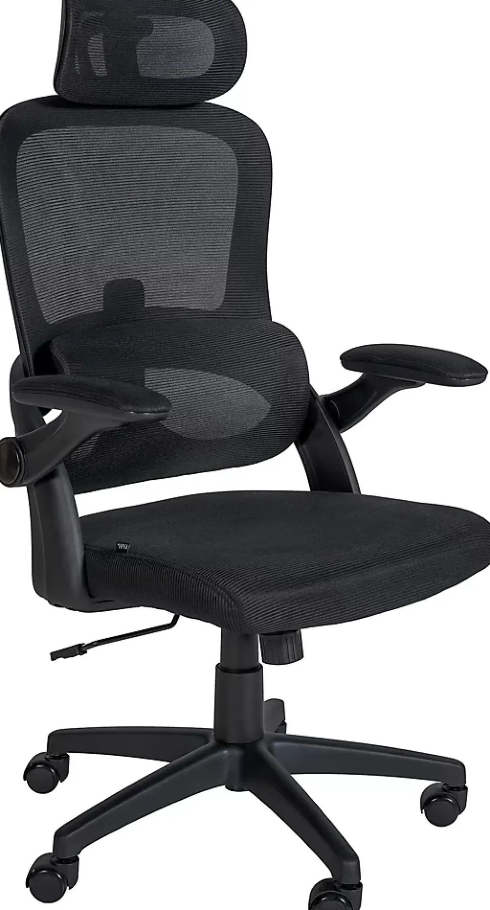 Fauteuil De Bureau Garston En Maille, Chaise De Travail Avec Appui-tête Soutien Lombaire, Hauteur Réglable Pivotant Noir
