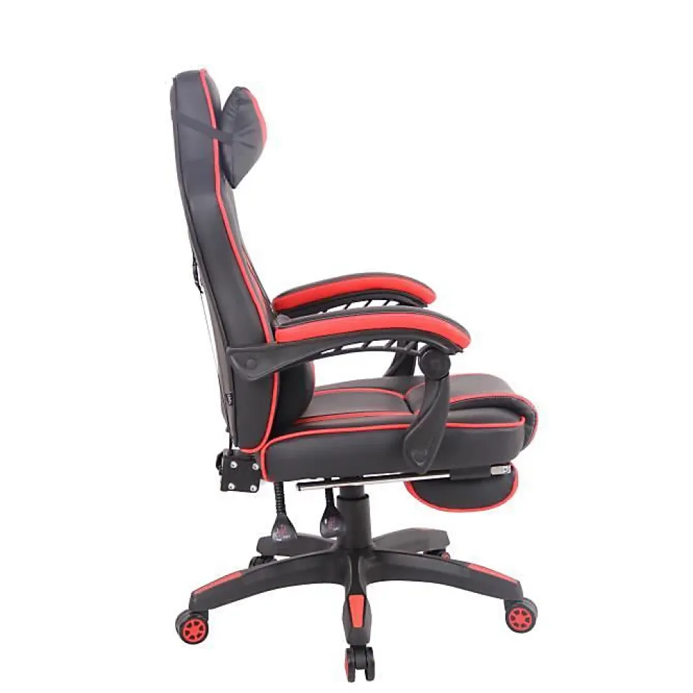 Fauteuil de bureau Heat en similicuir , Noir - Rouge