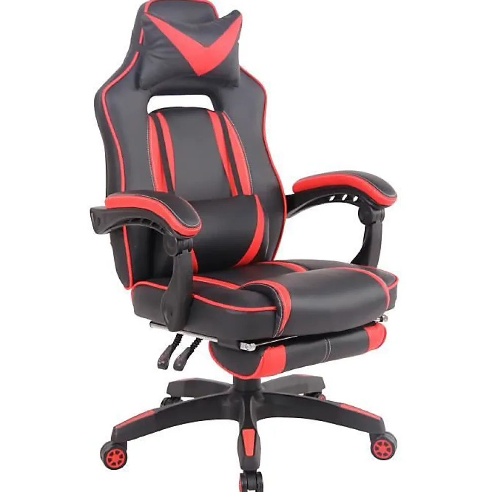 Fauteuil de bureau Heat en similicuir , Noir - Rouge