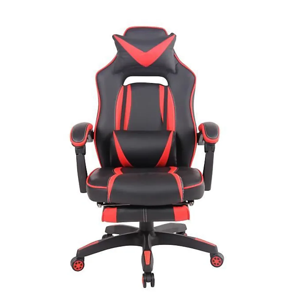 Fauteuil de bureau Heat en similicuir , Noir - Rouge