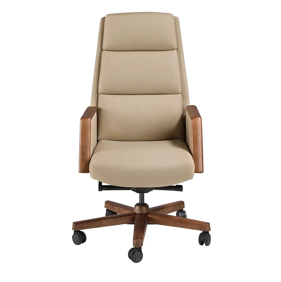 Fauteuil de bureau pivotant en similicuir vison
