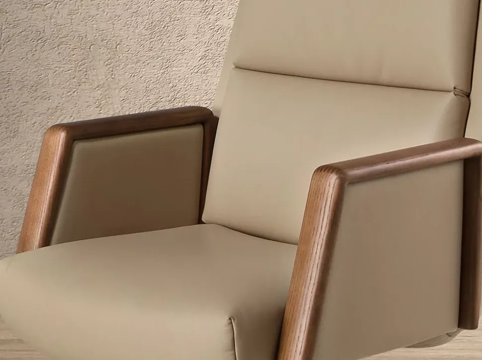 Fauteuil de bureau pivotant en similicuir vison