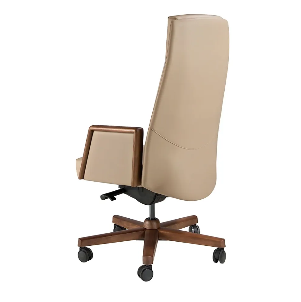 Fauteuil de bureau pivotant en similicuir vison
