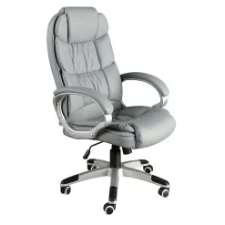 Fauteuil de bureau pivotante en simili-cuir gris