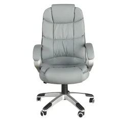 Fauteuil de bureau pivotante en simili-cuir gris
