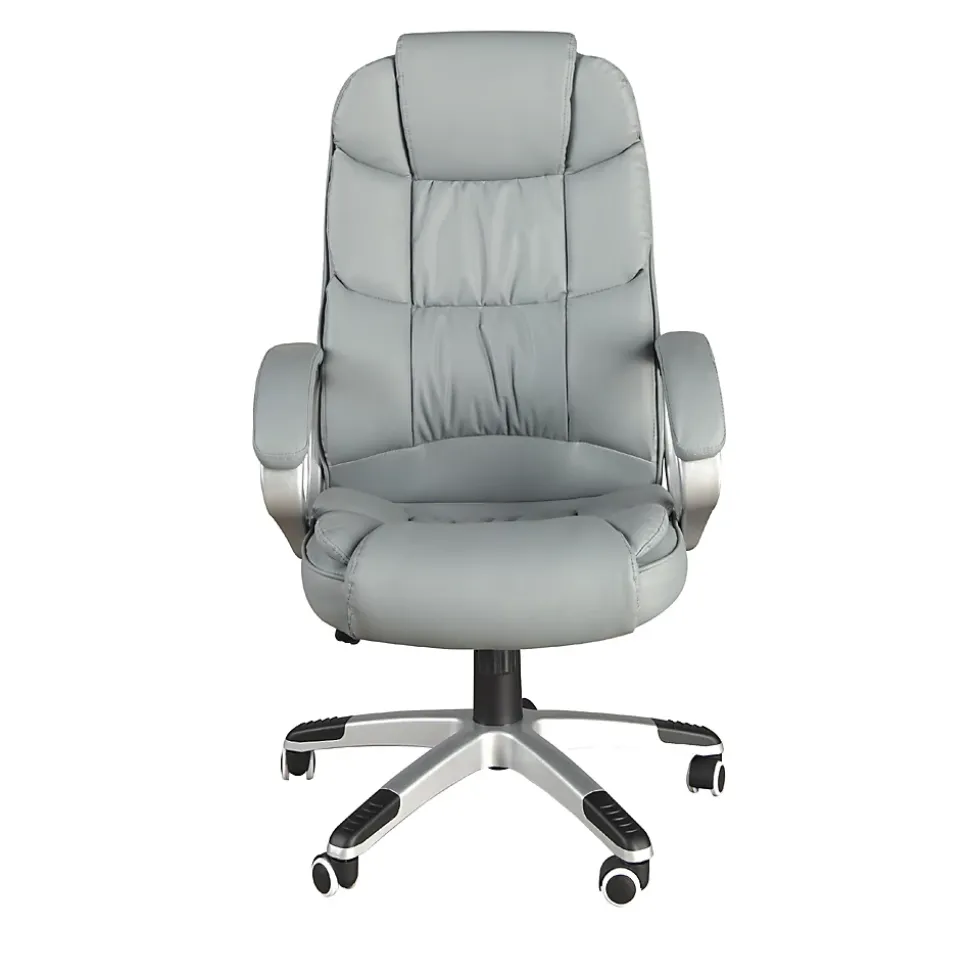 Fauteuil de bureau pivotante en simili-cuir gris