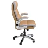 Fauteuil de Bureau Pivotant en Similicuir Marron avec Accoudoirs Confortables