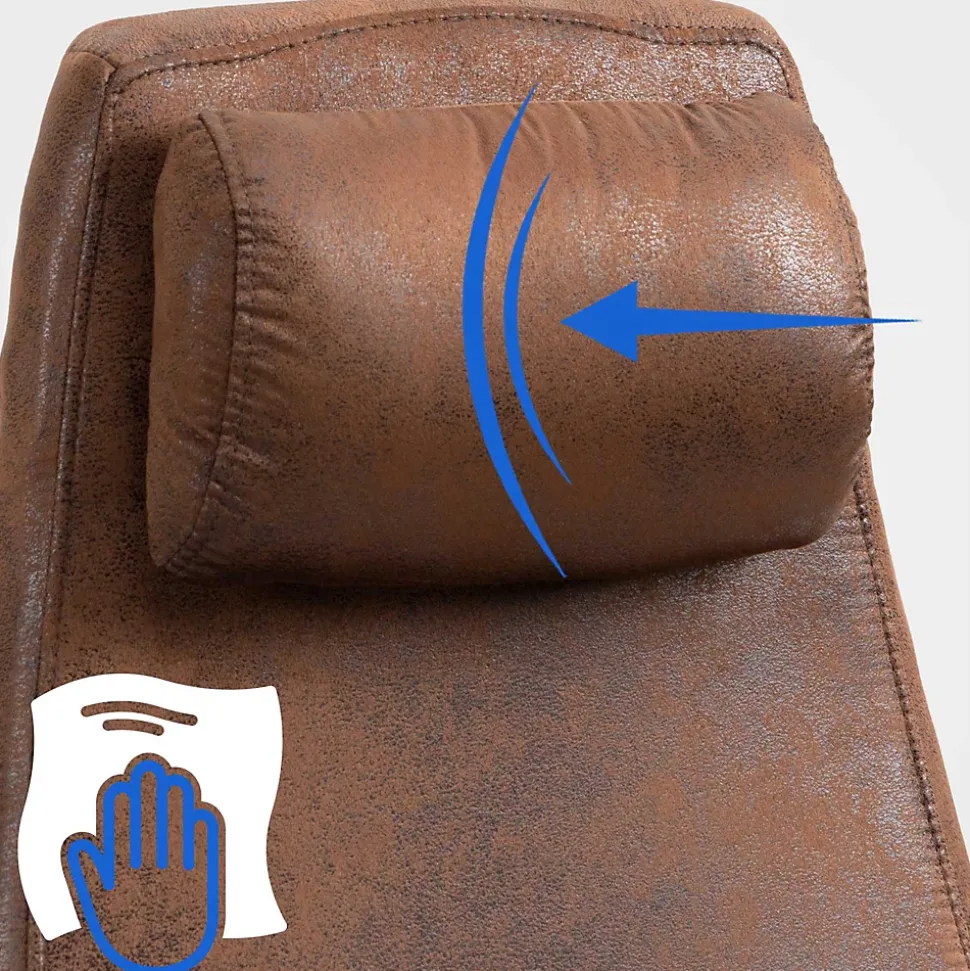 Fauteuil De Bureau Pocatello en Similicuir, Hauteur Réglable Et Siège Pivotant, Accoudoirs, Piètement Métal Cognac