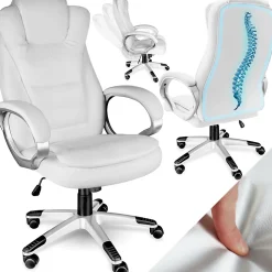 Fauteuil de bureau Rotatif à 360 et réglable en hauteur blanc