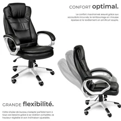 Fauteuil de bureau Rotatif à 360 et réglable en hauteur noir