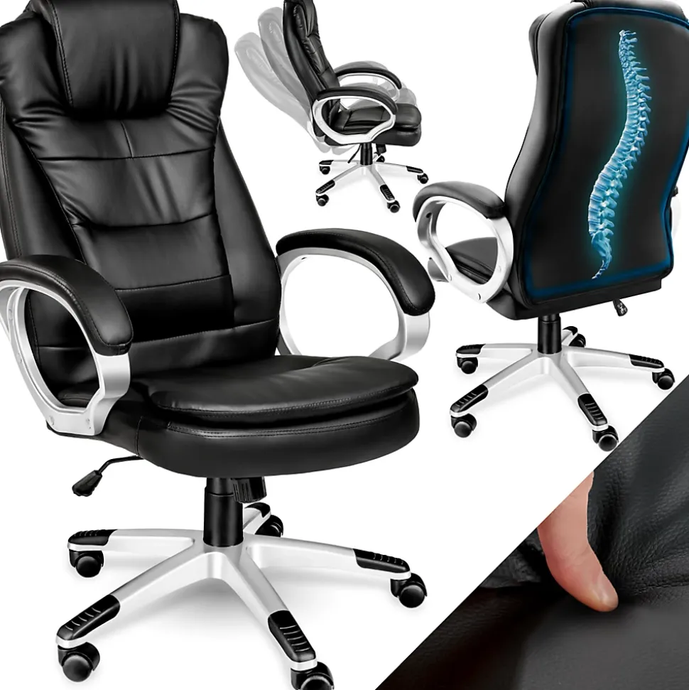 Fauteuil de bureau Rotatif à 360 et réglable en hauteur noir