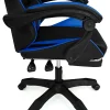 Fauteuil de gaming ALEX réglable avec repose-pied, coussin de tête et coussin lombaire noir et bleu