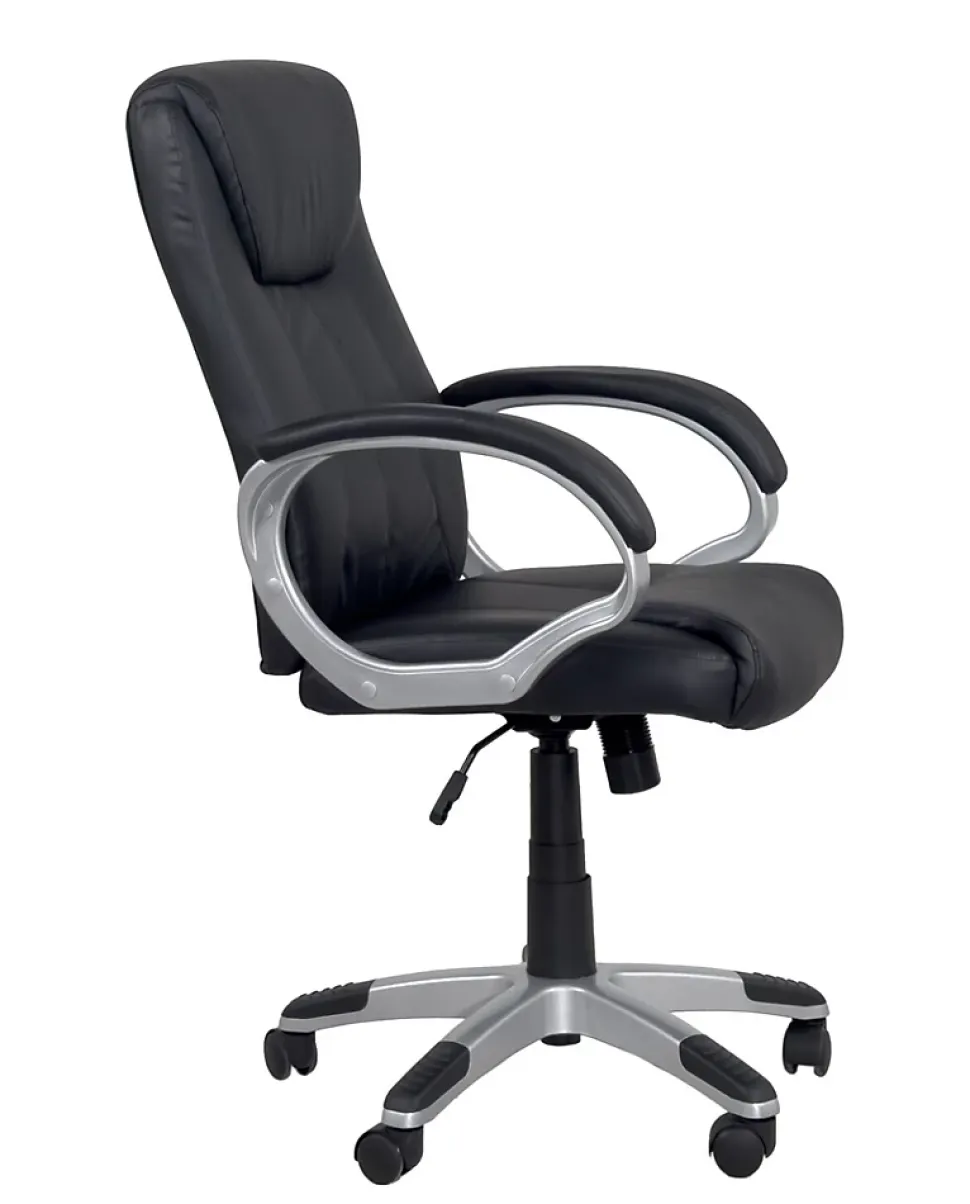 Fauteuil Direction Simili Basculante Hauteur Réglable Pivotant Accoudoirs Rembourrés BORA (noir)