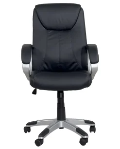 Fauteuil Direction Simili Basculante Hauteur Réglable Pivotant Accoudoirs Rembourrés BORA (noir)