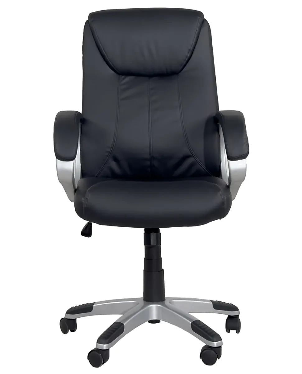 Fauteuil Direction Simili Basculante Hauteur Réglable Pivotant Accoudoirs Rembourrés BORA (noir)