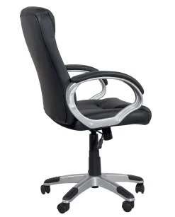 Fauteuil Direction Simili Basculante Hauteur Réglable Pivotant Accoudoirs Rembourrés BORA (noir)