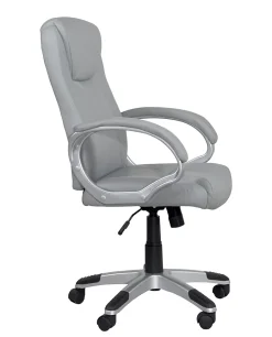 Fauteuil Direction Simili Basculante Hauteur Réglable Pivotant Accoudoirs Rembourrés BORA (gris)