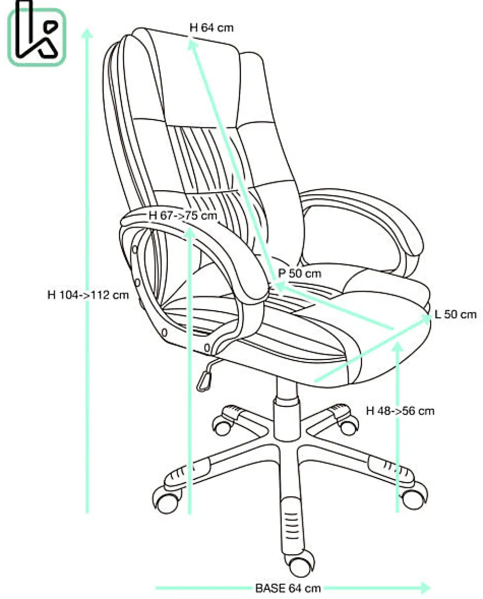 Fauteuil Direction Simili Basculante Hauteur Réglable Pivotant Accoudoirs Rembourrés BORA (gris)