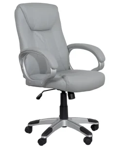 Fauteuil Direction Simili Basculante Hauteur Réglable Pivotant Accoudoirs Rembourrés BORA (gris)