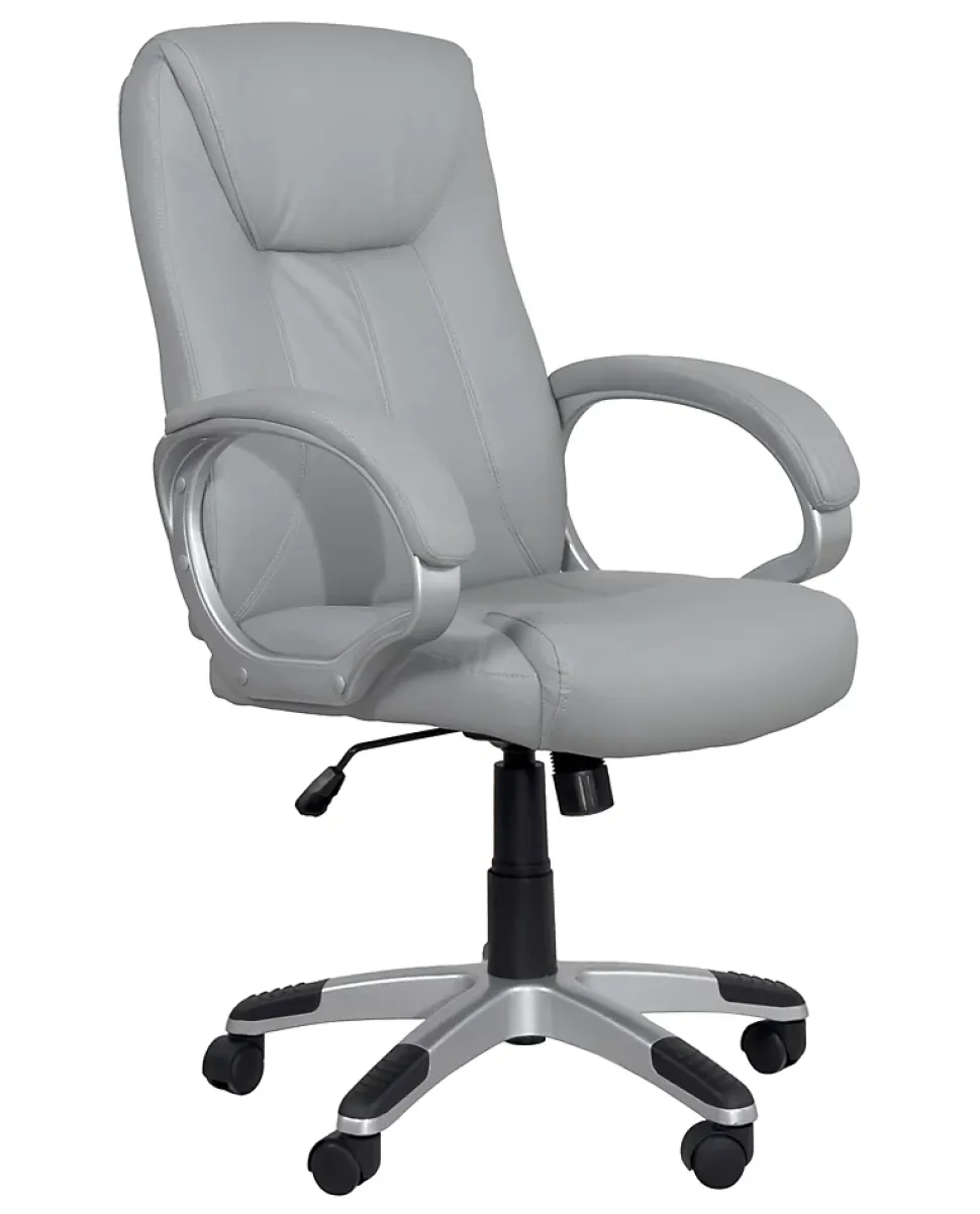 Fauteuil Direction Simili Basculante Hauteur Réglable Pivotant Accoudoirs Rembourrés BORA (gris)