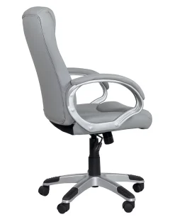 Fauteuil Direction Simili Basculante Hauteur Réglable Pivotant Accoudoirs Rembourrés BORA (gris)