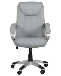 Fauteuil Direction Simili Basculante Hauteur Réglable Pivotant Accoudoirs Rembourrés BORA (gris)